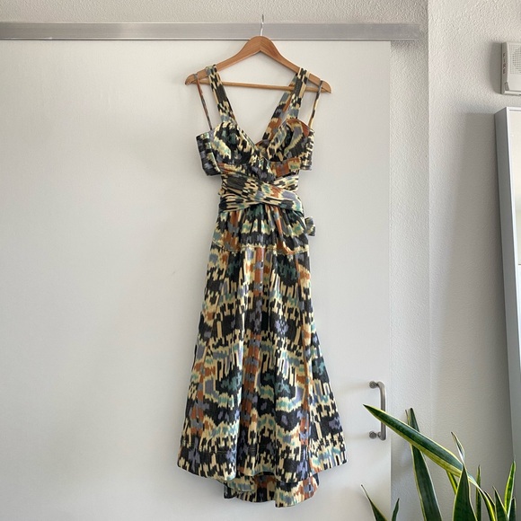 Ulla Johnson Handmade Honey Onyx Ikat Sarika Dress Size 4 - Picture 9 of 13